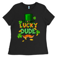 Black lucky dude St. Patricks Day Ladies Tee - FaDigitalArtStudio