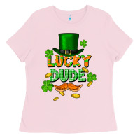 Bubblegum Pink lucky dude St. Patricks Day Ladies Tee - FaDigitalArtStudio