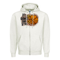 Oatmeal Heather it's game day y'all basketball Zipper Hoodie - JahusDesignShop