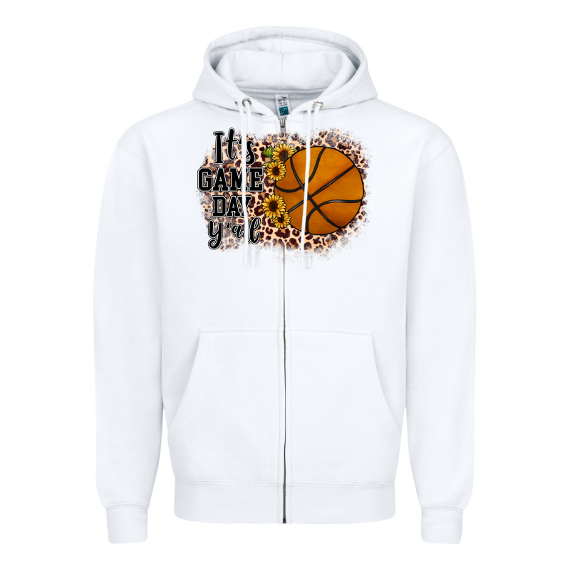 It's Game Day Y'all Basketball Zipper Hoodie by JahusDesignShop | Teevron