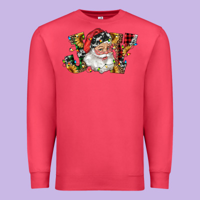 Santa Joy With Sunflowers Premium Sweatshirt Designed By Ranaportraitstore