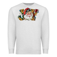 Oatmeal Heather santa joy with sunflowers Premium Sweatshirt - RanaPortraitStore