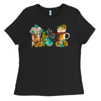 Western Coffee Cups With Sunflower And Gemstone Bbs Ladies Tee | Teevron