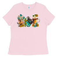 Bubblegum Pink western coffee cups with sunflower and gemstone bbs Ladies Tee - BundleAndBundleShop