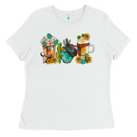 White western coffee cups with sunflower and gemstone bbs Ladies Tee - BundleAndBundleShop