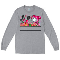 Heather Grey Hair Stylist Your Textt Long Sleeve Tee - CowhideDigitalArt