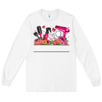 White Hair Stylist Your Textt Long Sleeve Tee - CowhideDigitalArt