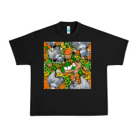 Black St. Patricks Chicken With Cupcake Leopard Urban Heavy Tee - FaDigitalArtStudio