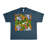 Midnight Navy St. Patricks Chicken With Cupcake Leopard Urban Heavy Tee - FaDigitalArtStudio