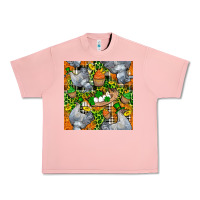 Salmon St. Patricks Chicken With Cupcake Leopard Urban Heavy Tee - FaDigitalArtStudio