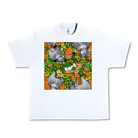 White St. Patricks Chicken With Cupcake Leopard Urban Heavy Tee - FaDigitalArtStudio