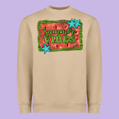 Summer Vibes Watermelon Heavyweight Sweatshirt Designed By Jahusdesignshop