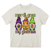 Cream Mardi Gras with my gnomies Heavy Core Tee - HowdyJamesFarm