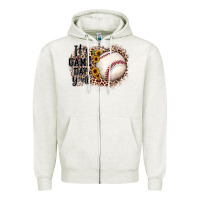 Oatmeal Heather it's game day y'all baseball Zipper Hoodie - JahusDesignShop