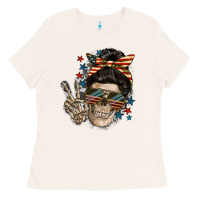 Bone American Mother skull Mother's Day Ladies Tee - FaDigitalArtStudio