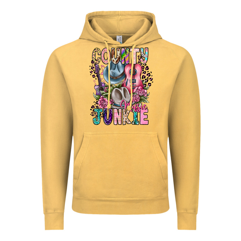 Country Music Junkie Vintage Hoodie by CowhideDigitalArt | Teevron
