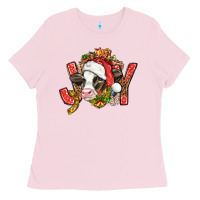 Bubblegum Pink joy christmas with cow bbs Ladies Tee - BundleAndBundleShop
