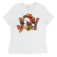 White joy christmas with cow bbs Ladies Tee - BundleAndBundleShop