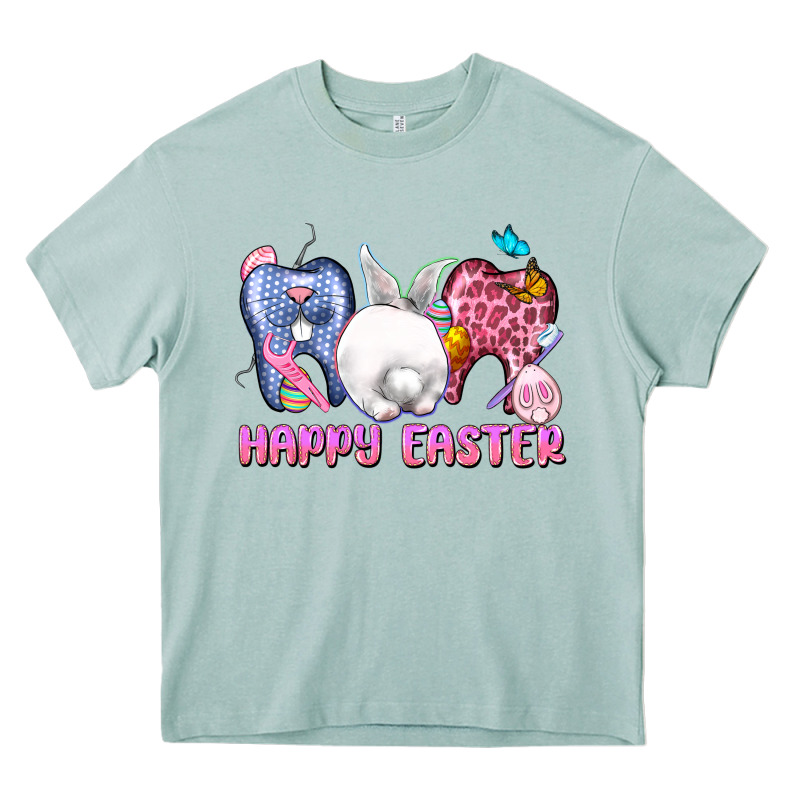 Happy Easter Dental Easter Day Heavy Core Tee by CowGirlArtShop | Teevron