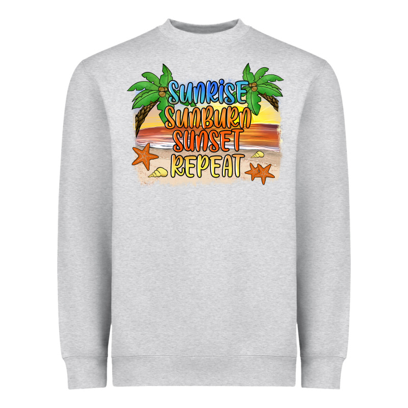 Sunrise Sunburn Sunset Repeat2 Heavyweight Sweatshirt by JahusDesignShop | Teevron