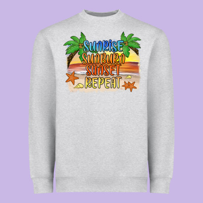 Sunrise Sunburn Sunset Repeat2 Heavyweight Sweatshirt Designed By Jahusdesignshop