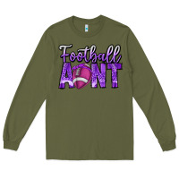 Army Green football aunt Long Sleeve Tee - CowhideDigitalArt