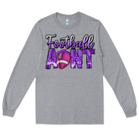 Heather Grey football aunt Long Sleeve Tee - CowhideDigitalArt