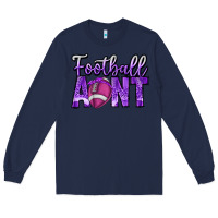 Navy football aunt Long Sleeve Tee - CowhideDigitalArt
