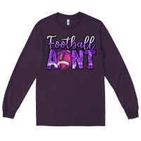 Plum football aunt Long Sleeve Tee - CowhideDigitalArt