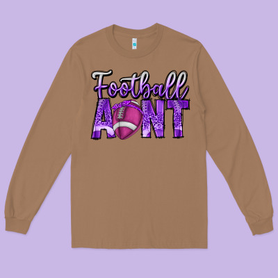 Football Aunt Long Sleeve Tee Designed By Cowhidedigitalart
