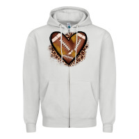 Dove Grey heart football Zipper Hoodie - JahusDesignShop