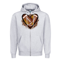 Heather Grey heart football Zipper Hoodie - JahusDesignShop