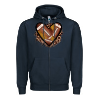 Navy heart football Zipper Hoodie - JahusDesignShop