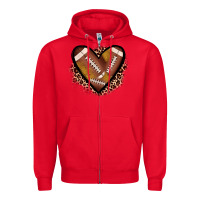 Red heart football Zipper Hoodie - JahusDesignShop