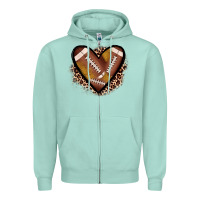 Seafoam heart football Zipper Hoodie - JahusDesignShop