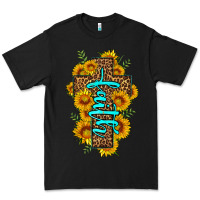 Black faith sunflower leopard cross olivia Premium Tee - OliviaCreatesArt