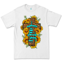 White faith sunflower leopard cross olivia Premium Tee - OliviaCreatesArt