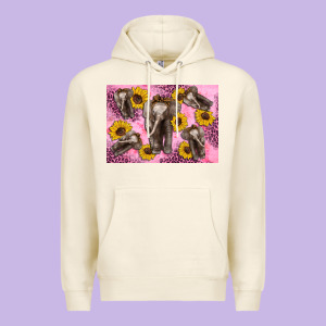Baby Elephant Sunflowers Kid's Bottle Premium Hoodie Designed By Artiststas