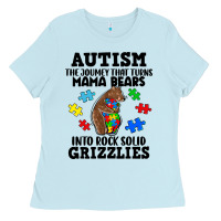 Baby Blue Autism grizzlies Ladies Tee - FaDigitalArtStudio