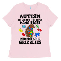 Bubblegum Pink Autism grizzlies Ladies Tee - FaDigitalArtStudio