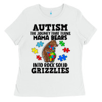 White Autism grizzlies Ladies Tee - FaDigitalArtStudio