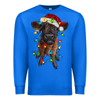 True Royal highland cow calf with christmas lights Premium Sweatshirt - RanaPortraitStore