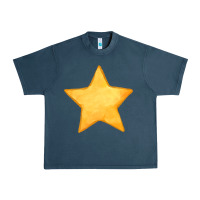 Midnight Navy yellow star Urban Heavy Tee - FaDigitalArtStudio