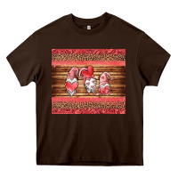 Chocolate Brown valentines day gnomes leopard Heavy Core Tee - Jasminsmagicworld