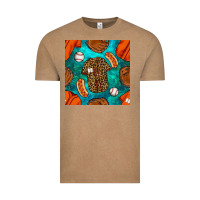 Vintage Coffee baseball leopard uniform and hotdog with gemstone seamless pattern Vintage Tee - BundleAndBundleShop