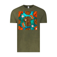 Vintage Olive baseball leopard uniform and hotdog with gemstone seamless pattern Vintage Tee - BundleAndBundleShop
