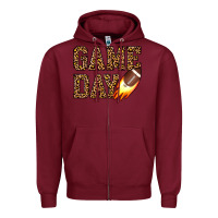 Burgundy game day football Zipper Hoodie - JahusDesignShop