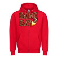 Red game day football Zipper Hoodie - JahusDesignShop