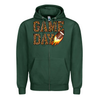 Sports Green game day football Zipper Hoodie - JahusDesignShop