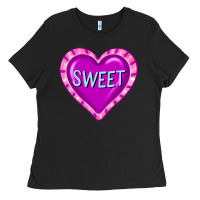 Black valentine's day hearts Ladies Tee - FaDigitalArtStudio